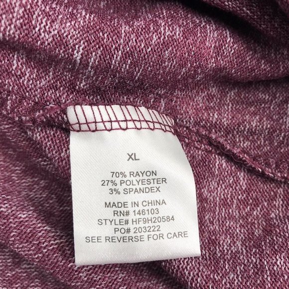 Womens Juniors XL Hoodie Sweatshirt Pullover Purple Soft Stretchy Long Sleeve - Picture 3 of 8